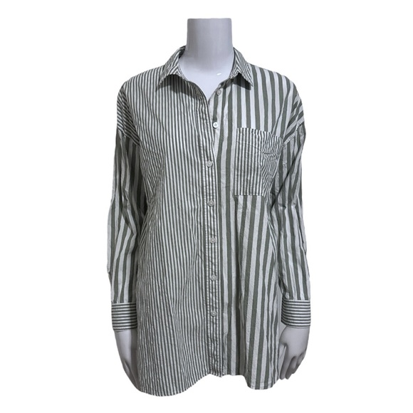 Madewell Multi Stripe Oversized Button Down Shirt Size S - Picture 3 of 8